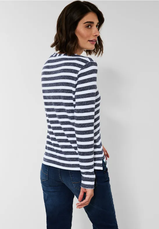 Shirt met gestreept patroon deep blue
