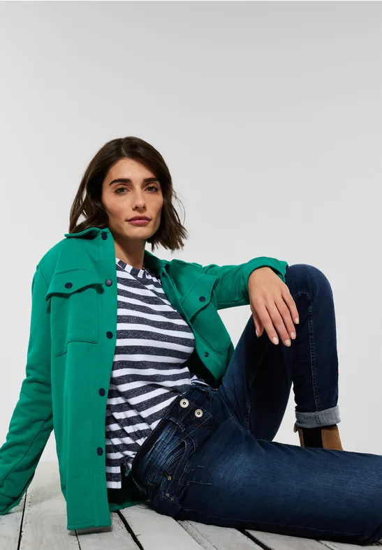 Shirt met gestreept patroon deep blue
