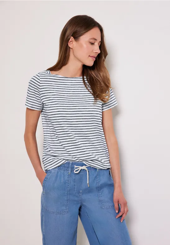 T-shirt met gestreept patroon deep blue