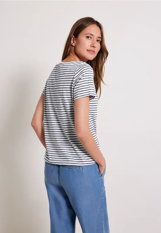 T-shirt met gestreept patroon deep blue