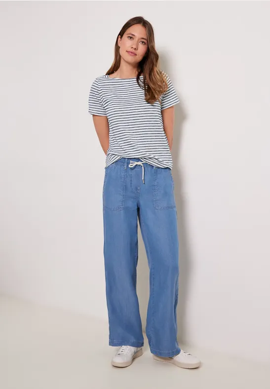 T-shirt met gestreept patroon deep blue