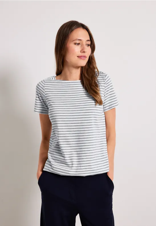T-shirt met gestreept patroon graphite light grey