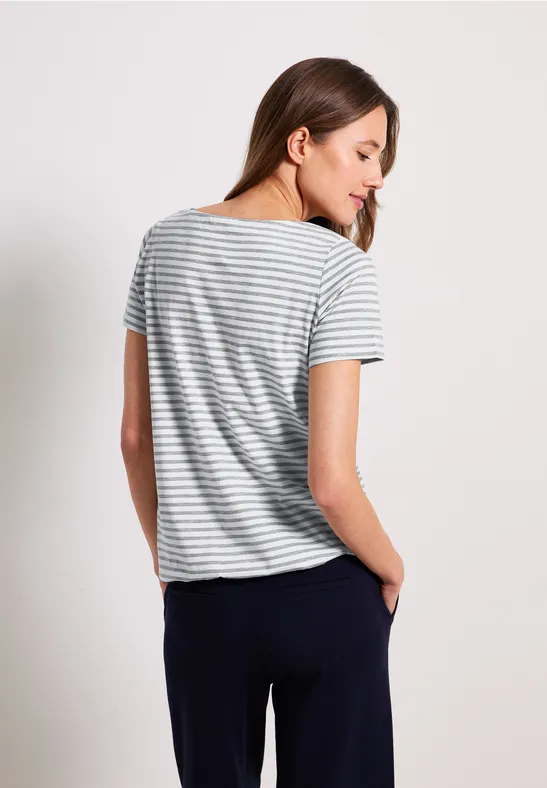 T-shirt met gestreept patroon graphite light grey