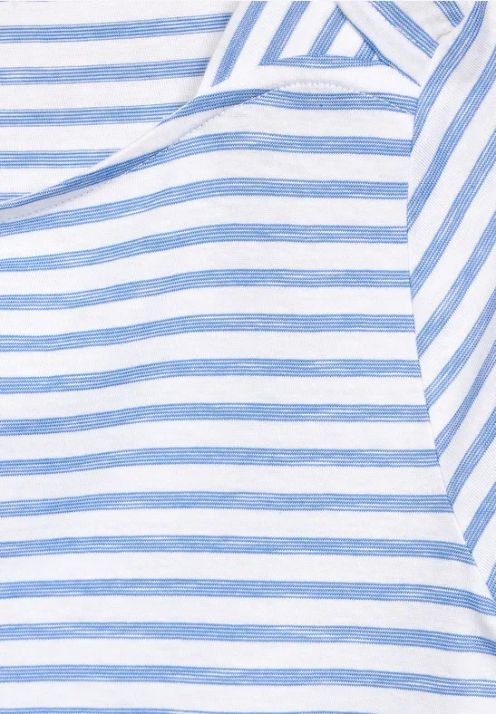 T-Shirt mit Streifenmuster campanula blue