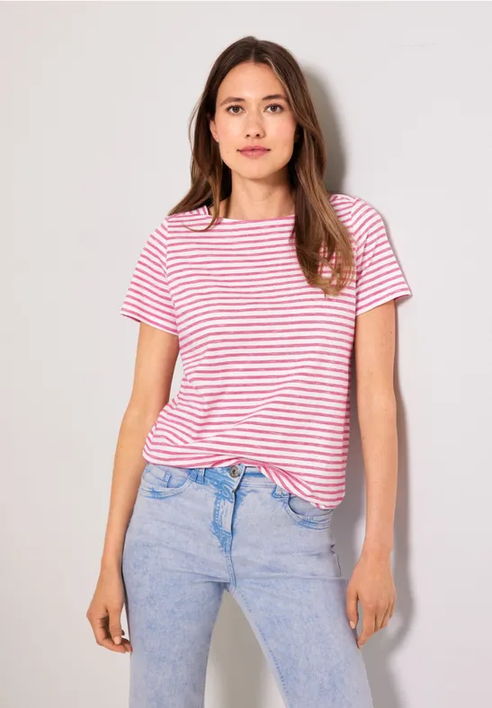 T-shirt à rayures radiant pink