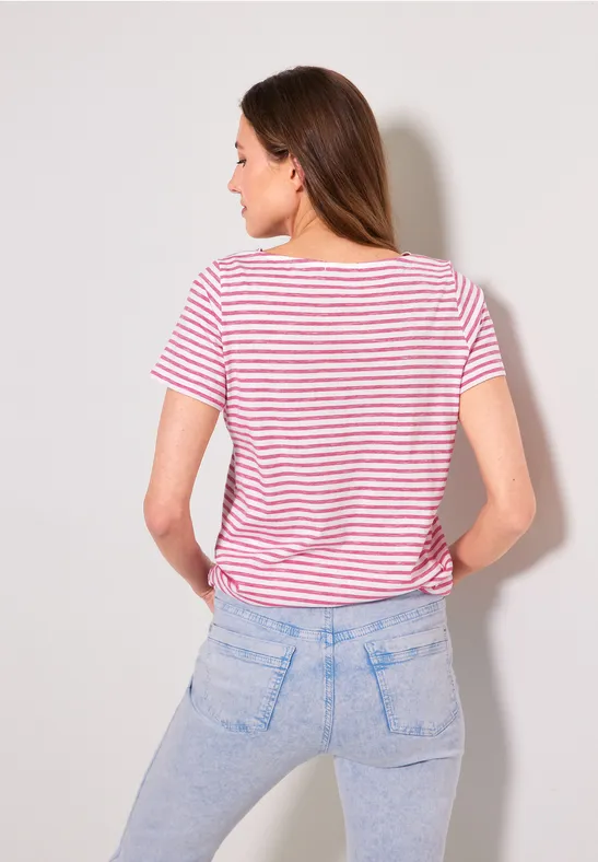 T-shirt à rayures radiant pink