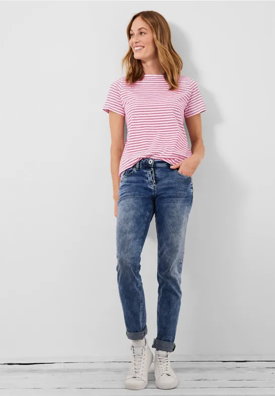 T-shirt à rayures radiant pink