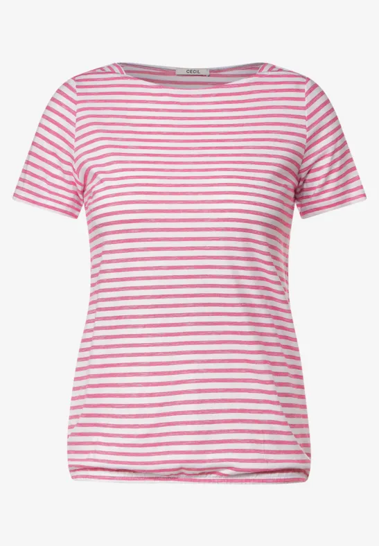 T-shirt à rayures radiant pink
