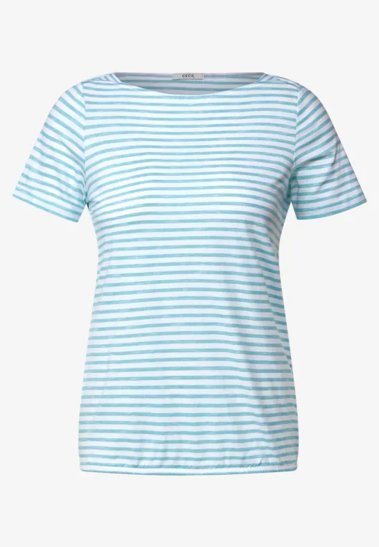 Koszulka z wzorem w paski pool aqua blue