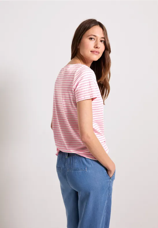 T-shirt met gestreept patroon soft pink