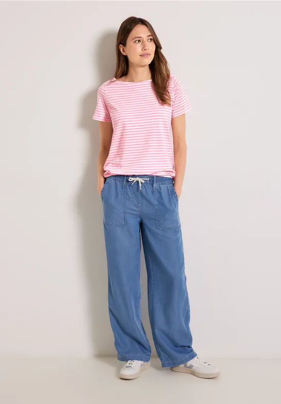 T-shirt met gestreept patroon soft pink