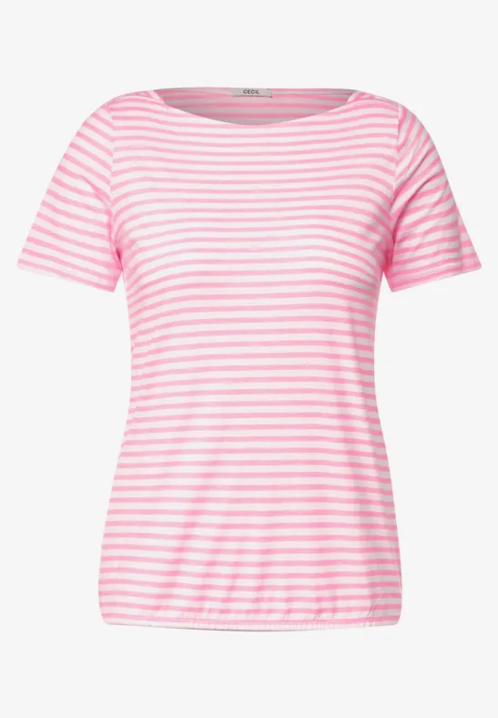 T-shirt met gestreept patroon soft pink