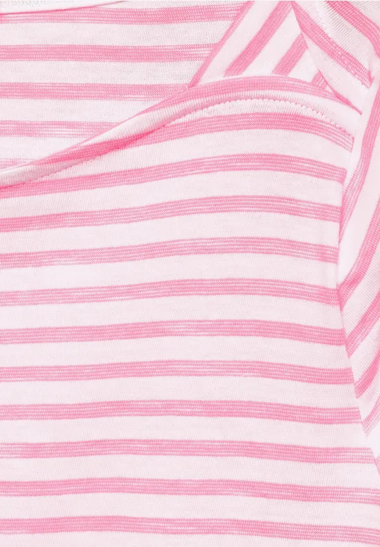 T-shirt met gestreept patroon soft pink