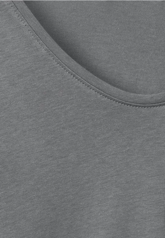 T-shirt met gesmokt detail graphite light grey