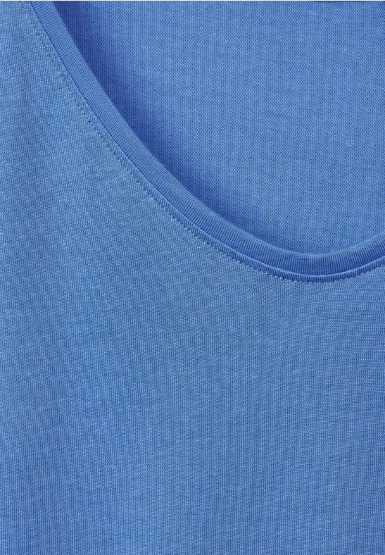 T-shirt met gesmokt detail campanula blue
