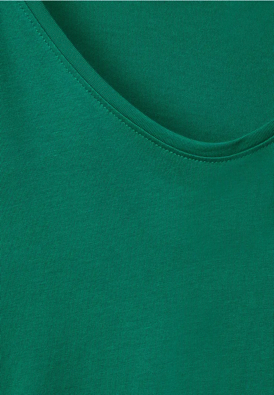 T-shirt met gesmokt detail luscious green