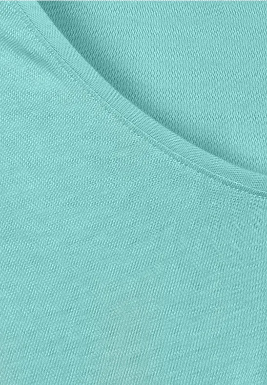 T-shirt met gesmokt detail cool mint green
