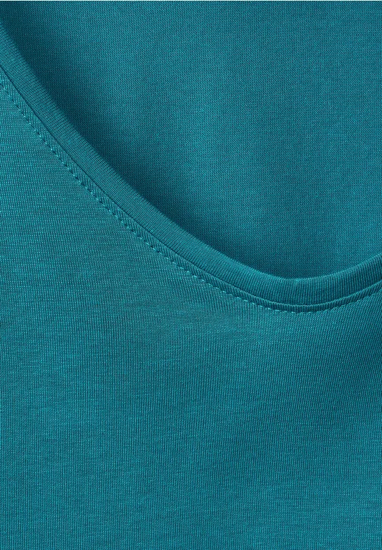 T-shirt met gesmokt detail nocturnal aqua blue
