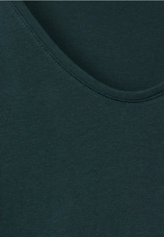 T-Shirt mit Smockdetail cypress green