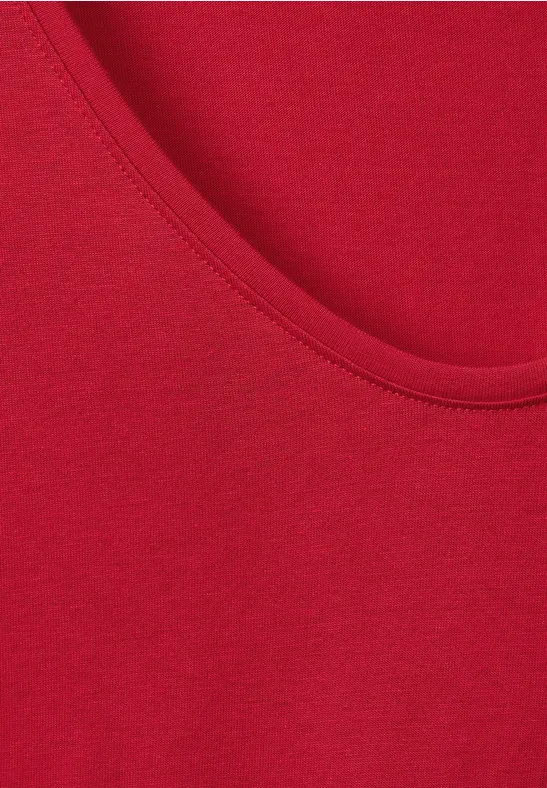 T-shirt met gesmokt detail fruity red