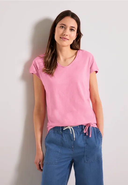 T-Shirt mit Smockdetail soft pink