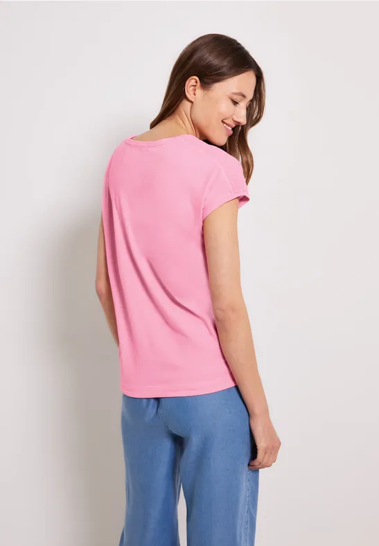 T-Shirt mit Smockdetail soft pink