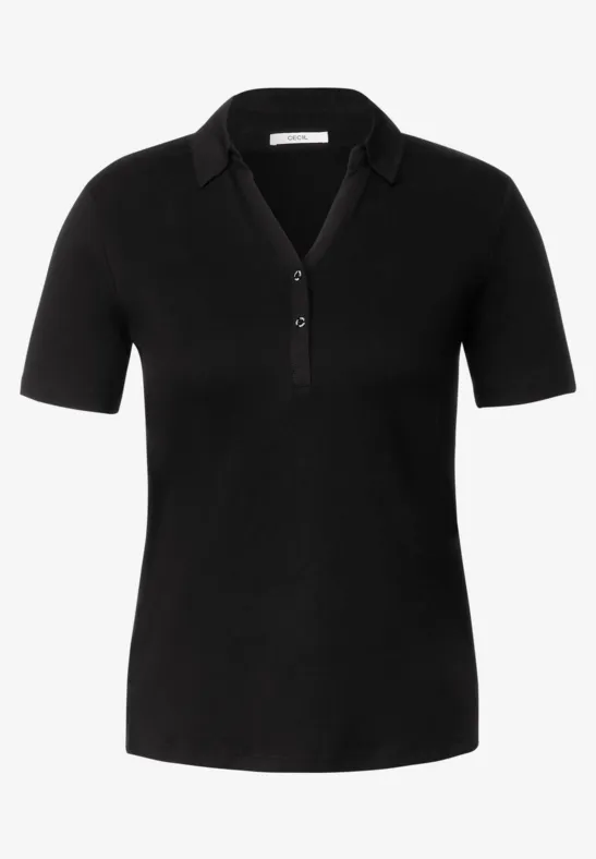 Basic Poloshirt in Unifarbe Black