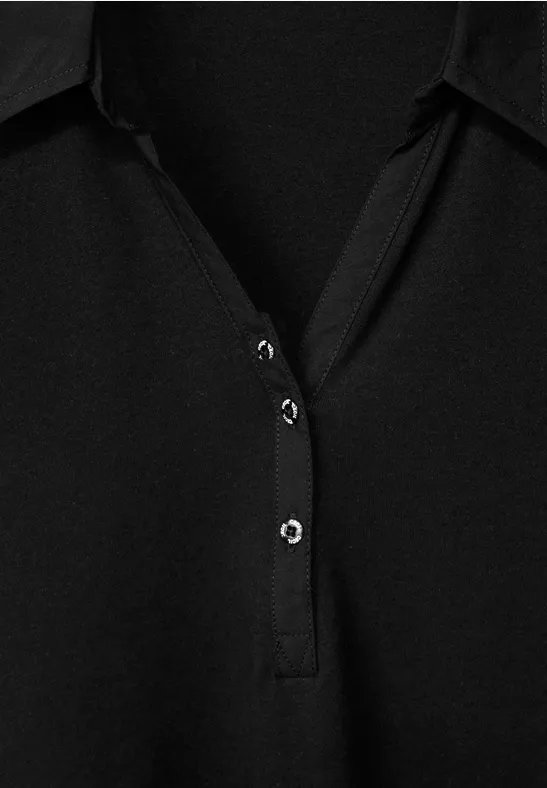 Basic Poloshirt in Unifarbe Black