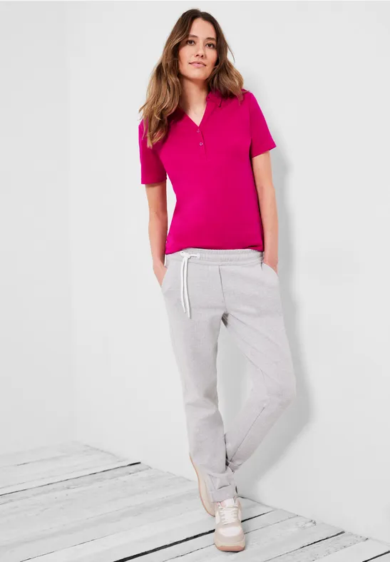 Polo basique de couleur unie radiant pink