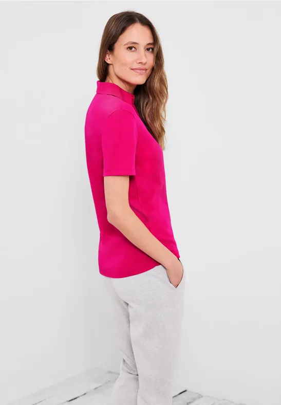 Polo basique de couleur unie radiant pink