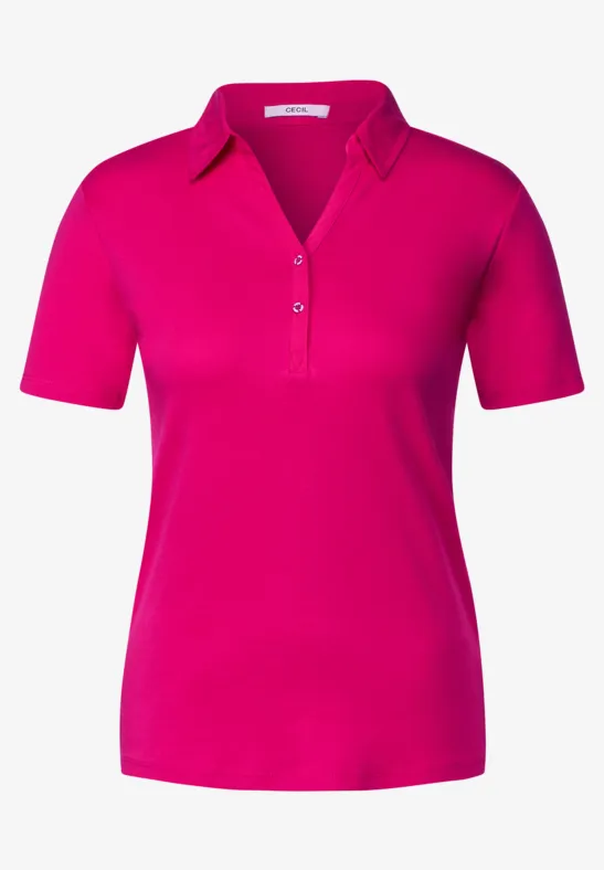 Polo basique de couleur unie radiant pink