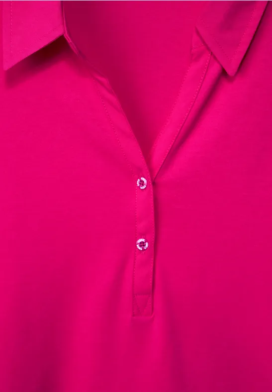 Polo basique de couleur unie radiant pink