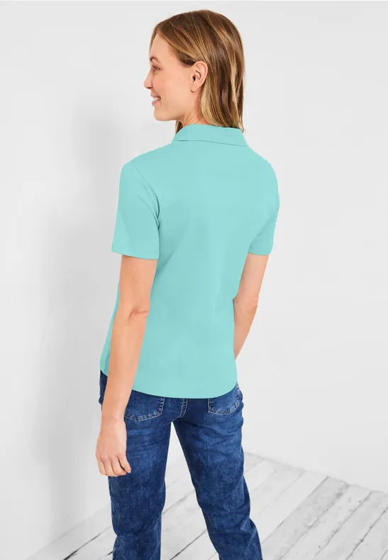 Basic Poloshirt in Unifarbe cool mint green