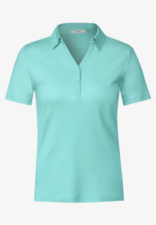 Basic Poloshirt in Unifarbe cool mint green
