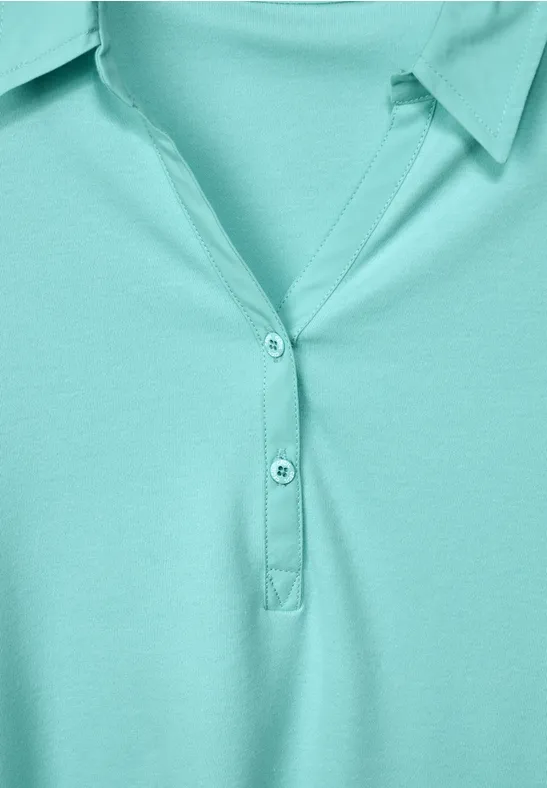 Basic Poloshirt in Unifarbe cool mint green