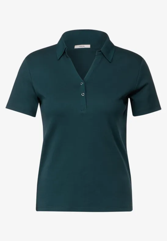 Polo basique de couleur unie cypress green