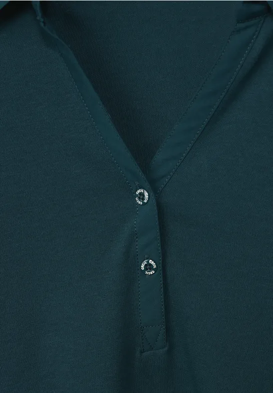 Polo basique de couleur unie cypress green