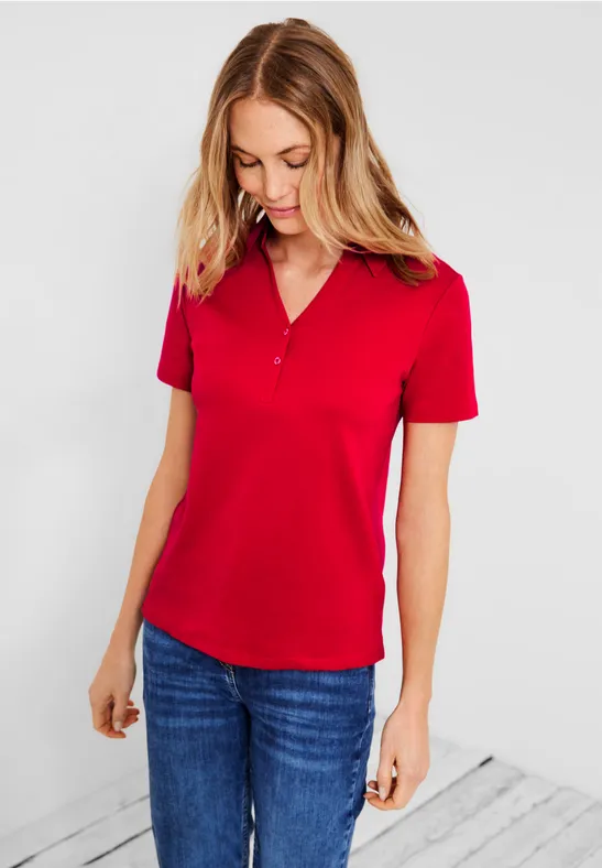 Polo basique de couleur unie fruity red