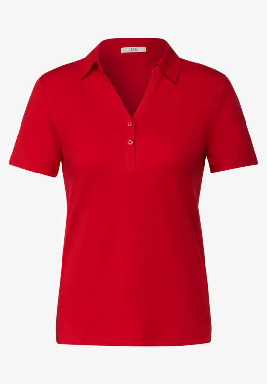 Polo basique de couleur unie fruity red