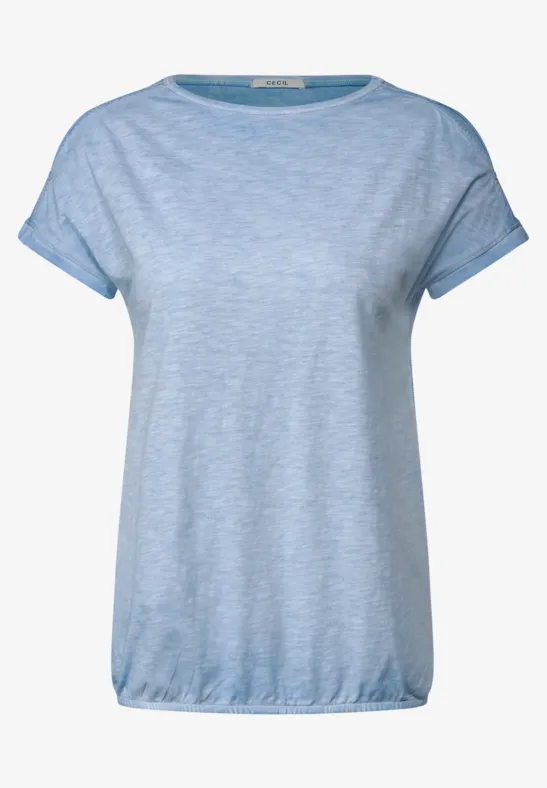 T-shirt met knoopontwerp campanula blue