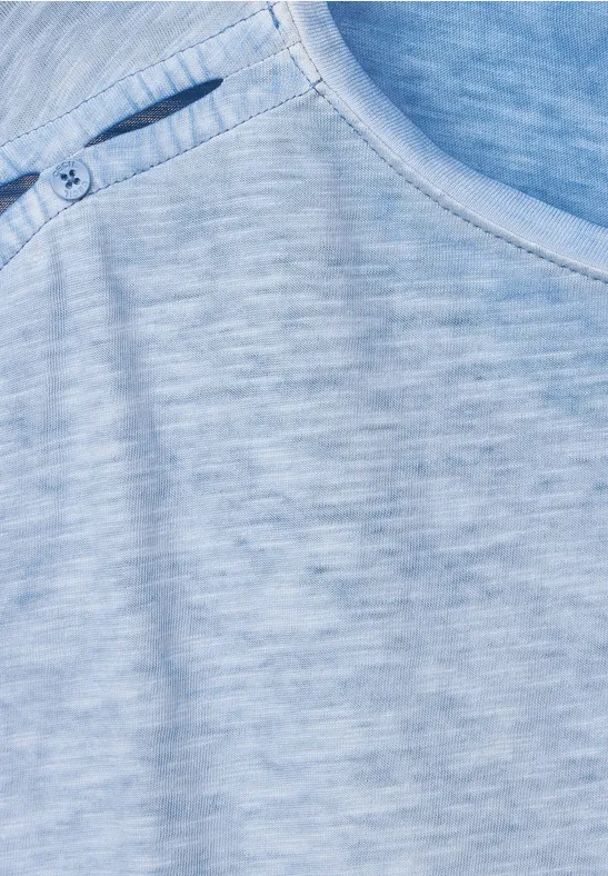 T-shirt met knoopontwerp campanula blue