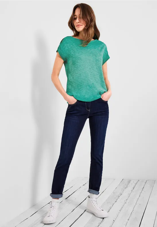 T-shirt met knoopontwerp luscious green