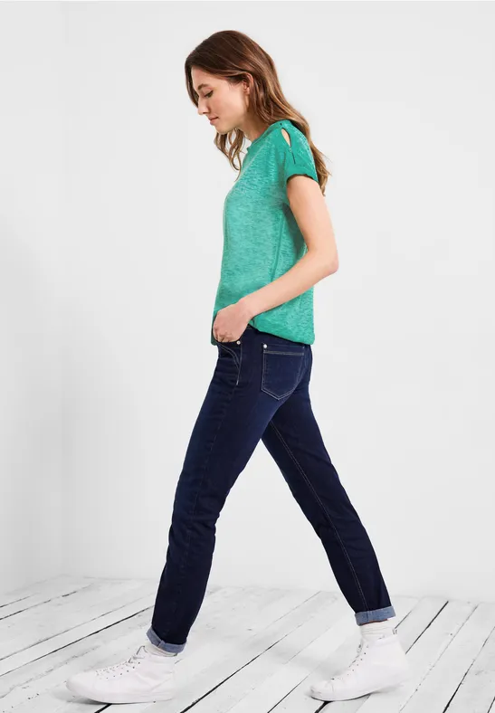 T-shirt met knoopontwerp luscious green