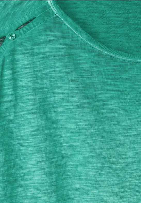 T-shirt met knoopontwerp luscious green