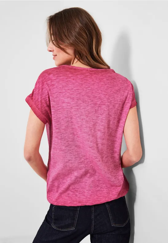 T-shirt met knoopontwerp radiant pink