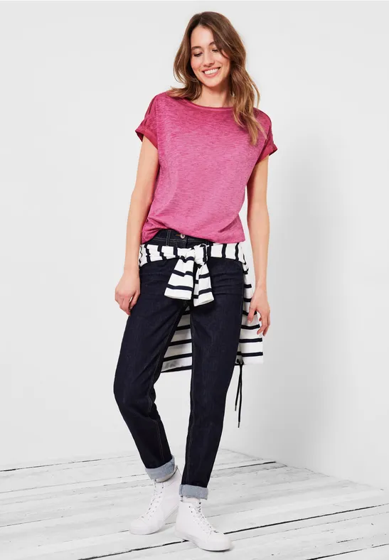 T-shirt met knoopontwerp radiant pink