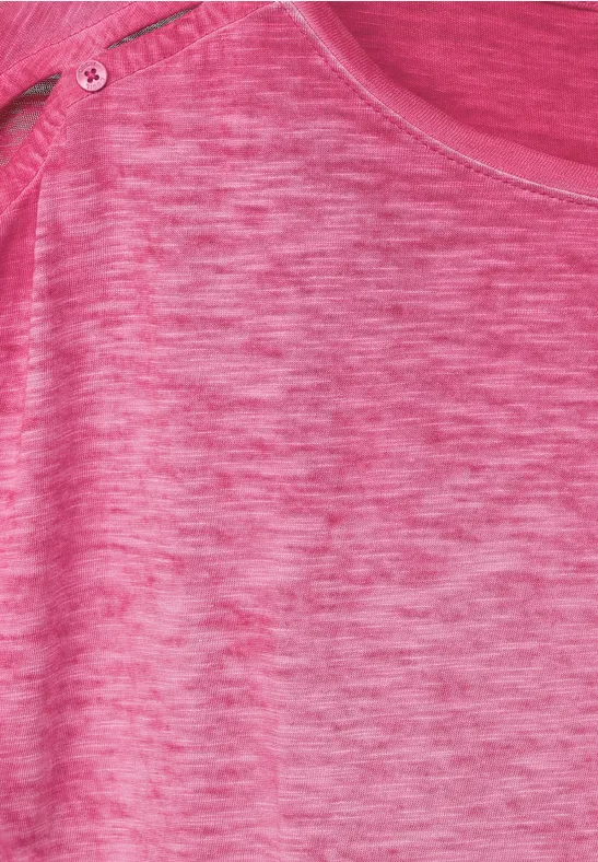 T-shirt met knoopontwerp radiant pink