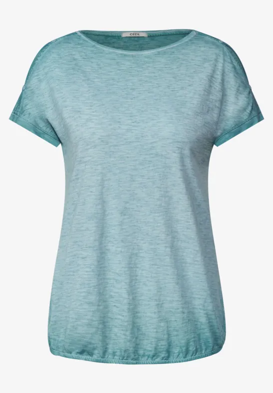 T-shirt met knoopontwerp pool aqua blue