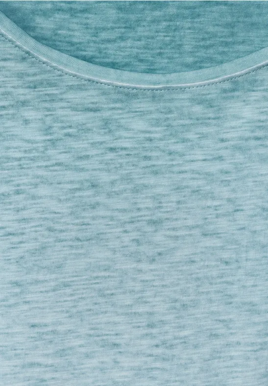 T-shirt met knoopontwerp pool aqua blue
