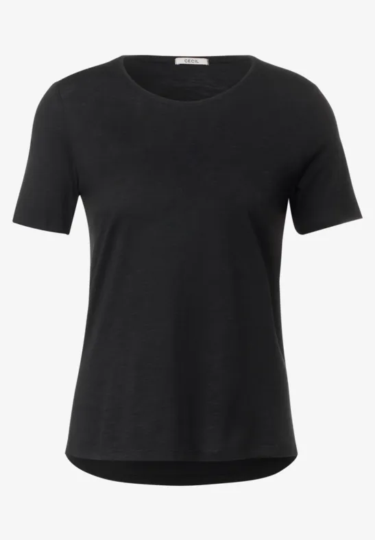 T-Shirt in Unifarbe Black